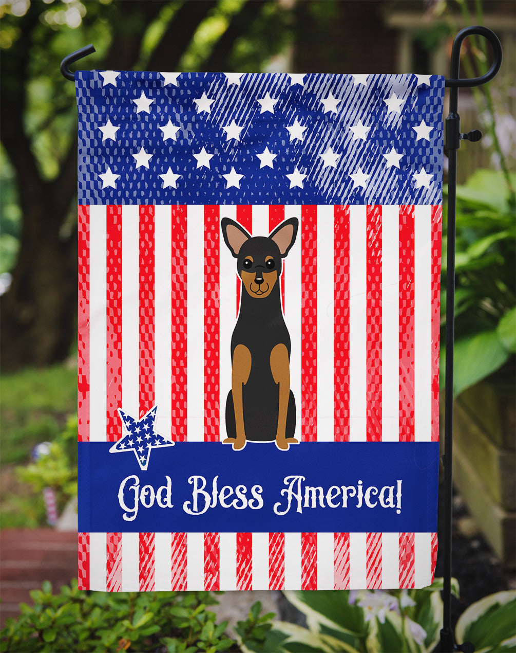 Patriotic USA Manchester Terrier Flag Garden Size BB3023GF  the-store.com.