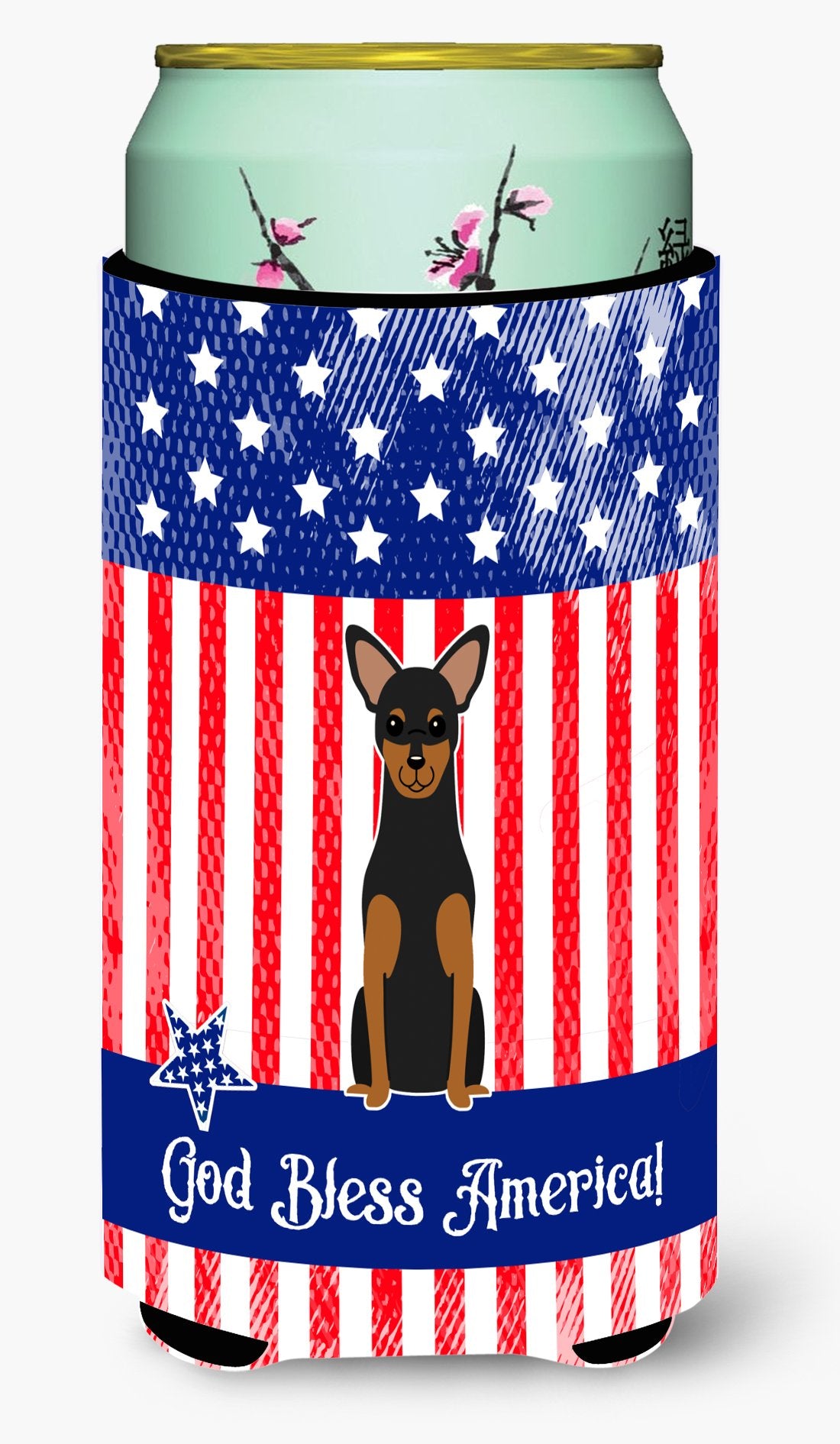 Patriotic USA Manchester Terrier Tall Boy Beverage Insulator Hugger BB3023TBC by Caroline&#39;s Treasures