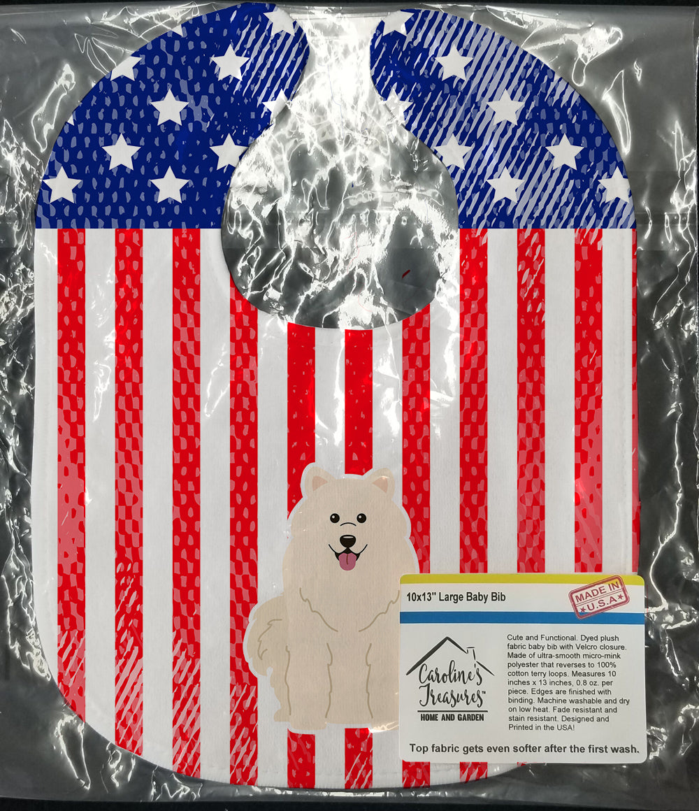 Patriotic USA Samoyed Baby Bib BB3025BIB - the-store.com