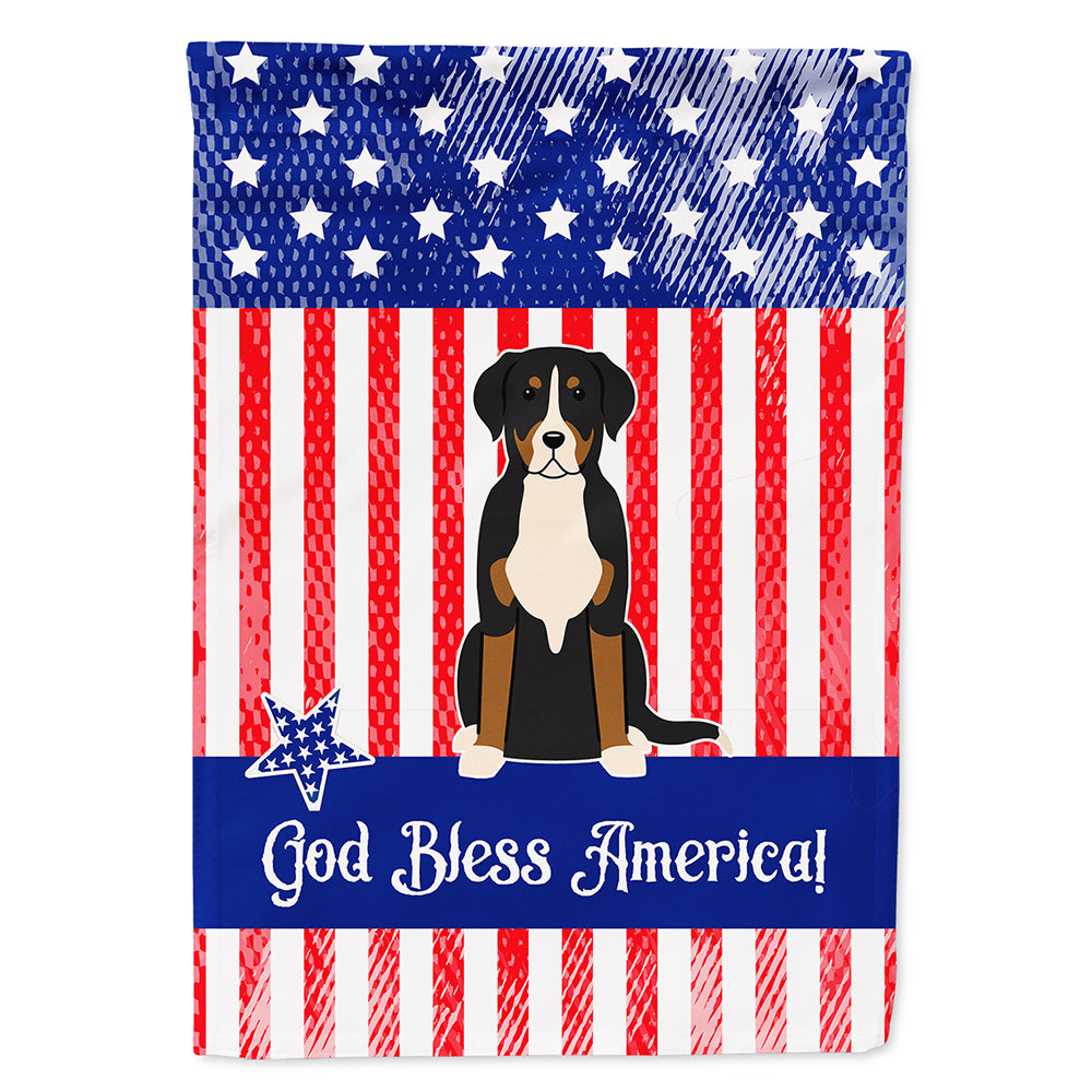 Patriotic USA Greater Swiss Mountain Dog Flag Canvas House Size BB3032CHF