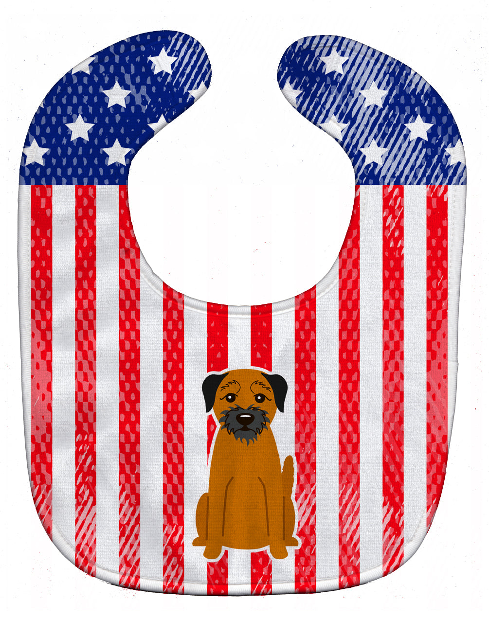 Patriotic USA Border Terrier Baby Bib BB3034BIB - the-store.com