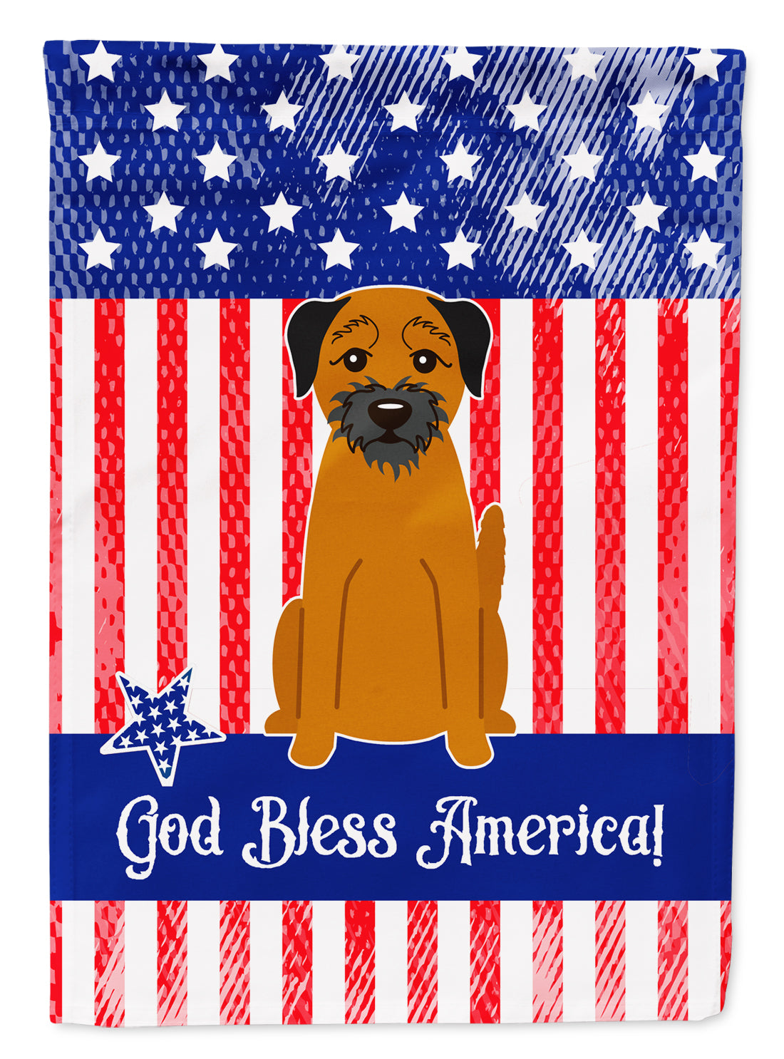Patriotic USA Border Terrier Flag Garden Size