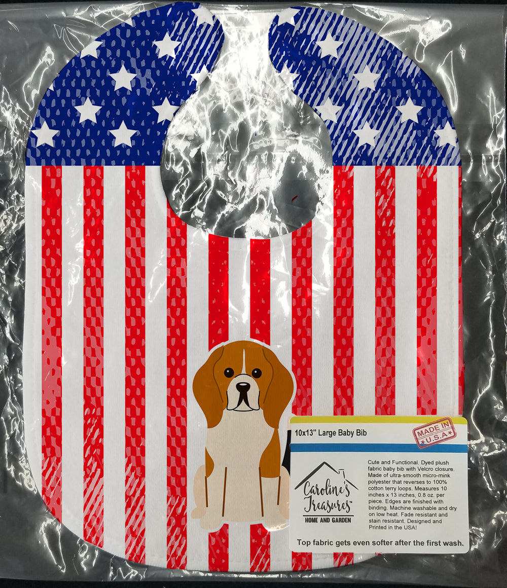 Patriotic USA Beagle Tricolor Baby Bib BB3035BIB - the-store.com