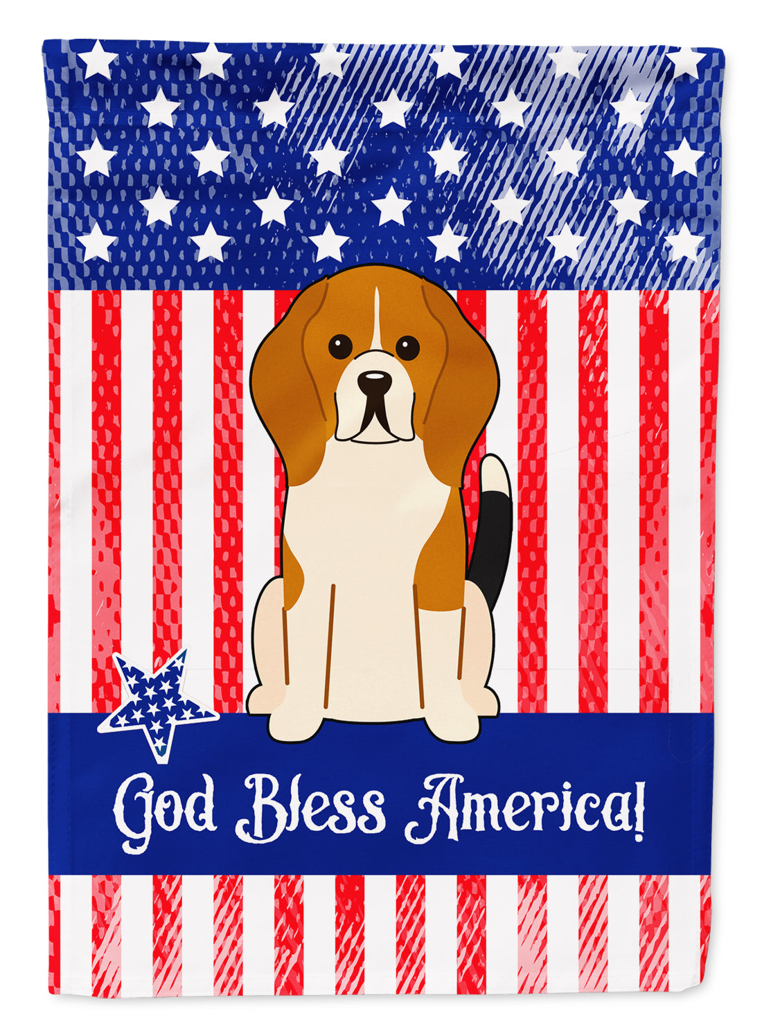 Patriotic USA Beagle Tricolor Flag Garden Size  the-store.com.