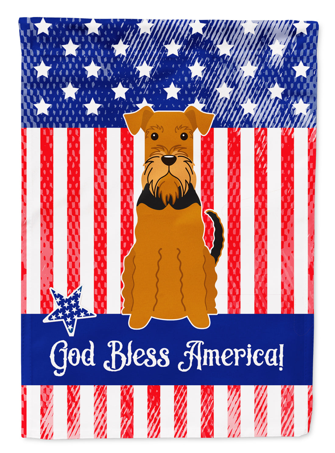 Patriotic USA Airedale Flag Garden Size  the-store.com.