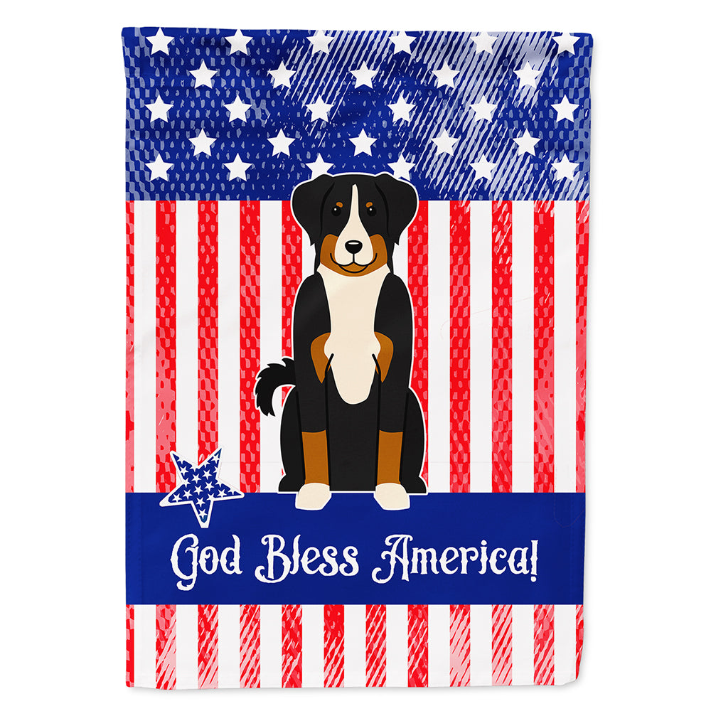 Patriotic USA Appenzeller Sennenhund Flag Canvas House Size BB3038CHF