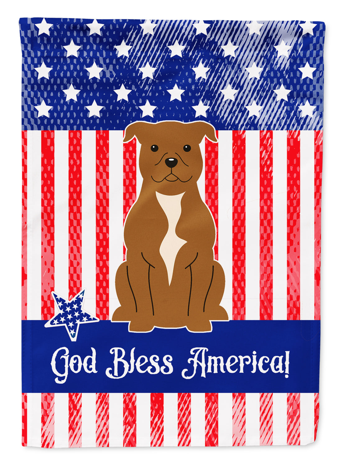 Patriotic USA Staffordshire Bull Terrier Brown Flag Garden Size BB3042GF  the-store.com.