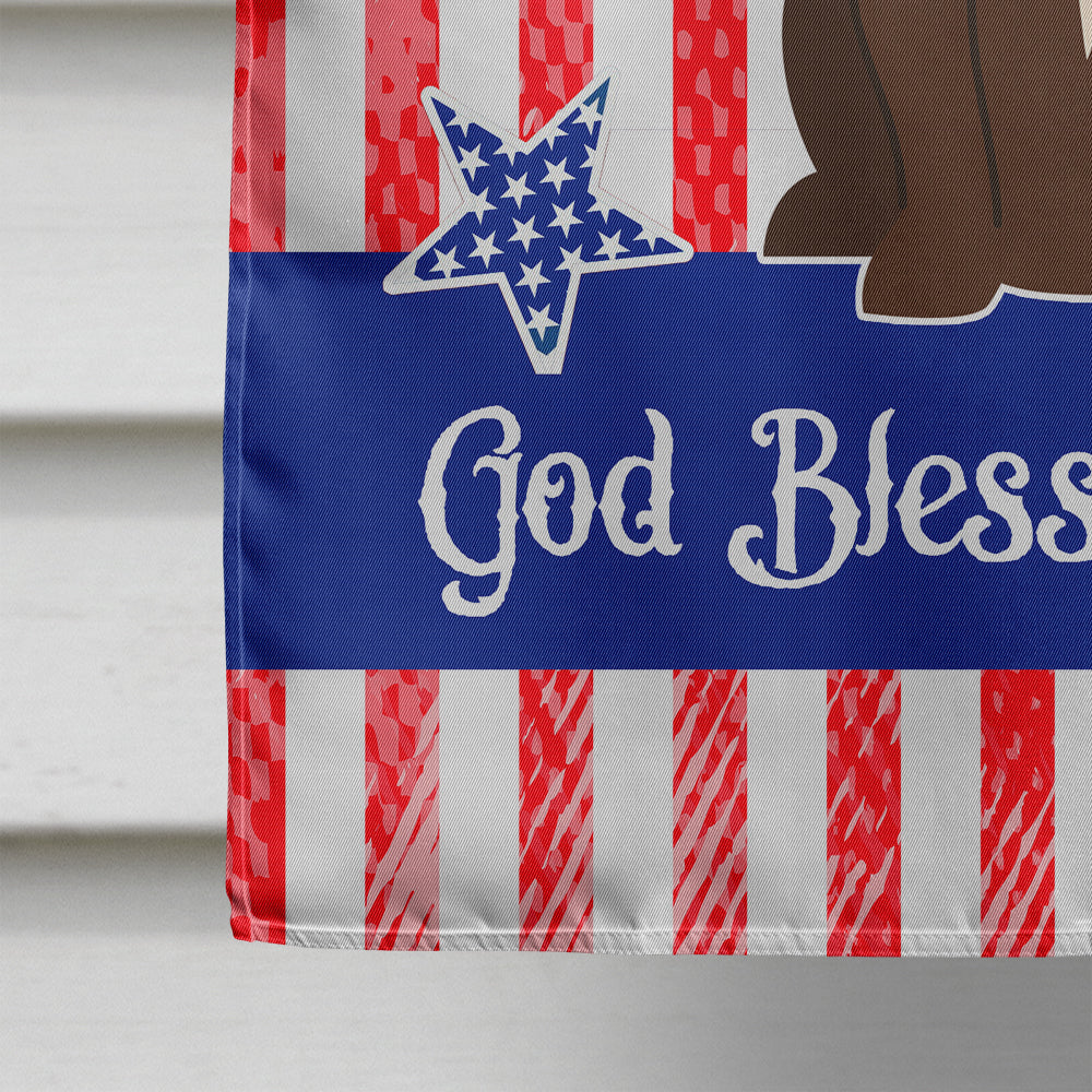 Patriotic USA Staffordshire Bull Terrier Chocolate Flag Canvas House Size  the-store.com.