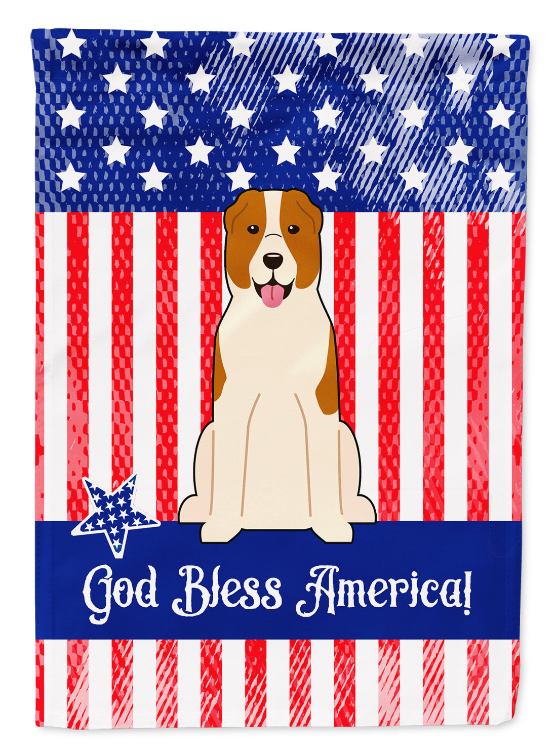 Patriotic USA Central Asian Shepherd Dog Flag Garden Size BB3044GF