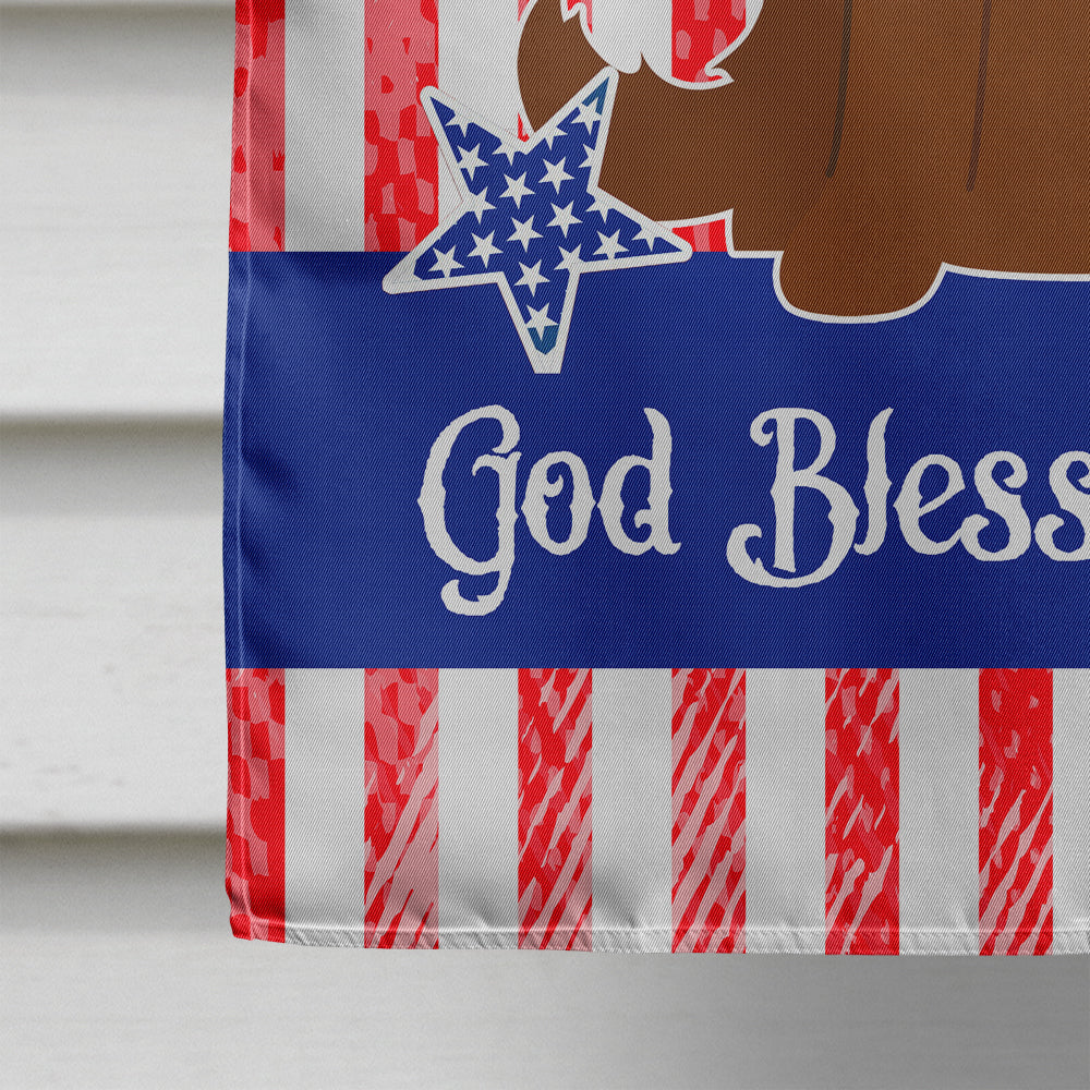 Patriotic USA Caucasian Shepherd Dog Flag Canvas House Size BB3045CHF
