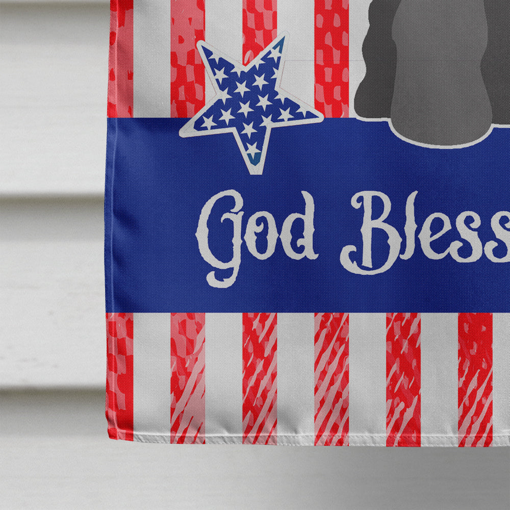 Patriotic USA Miniature Schanuzer Black Flag Canvas House Size BB3046CHF