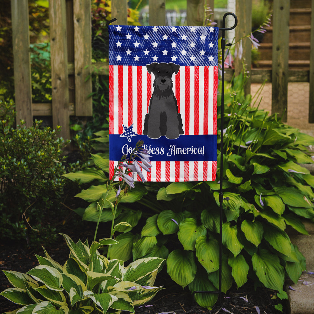 Patriotic USA Miniature Schanuzer Black Flag Garden Size