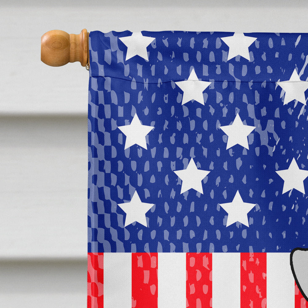 Patriotic USA Miniature Schanuzer White Flag Canvas House Size BB3048CHF