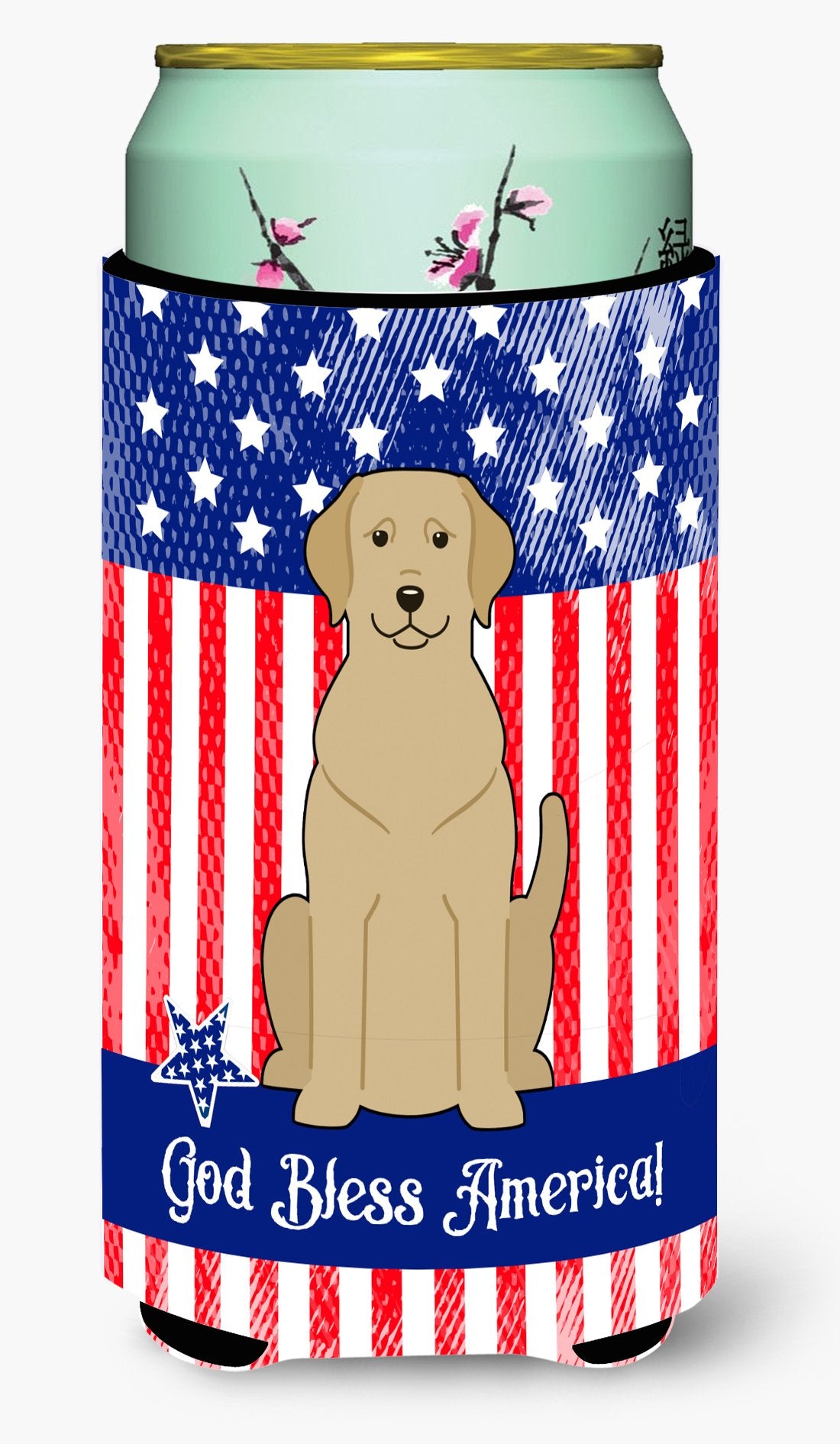Patriotic USA Yellow Labrador Tall Boy Beverage Insulator Hugger by Caroline&#39;s Treasures