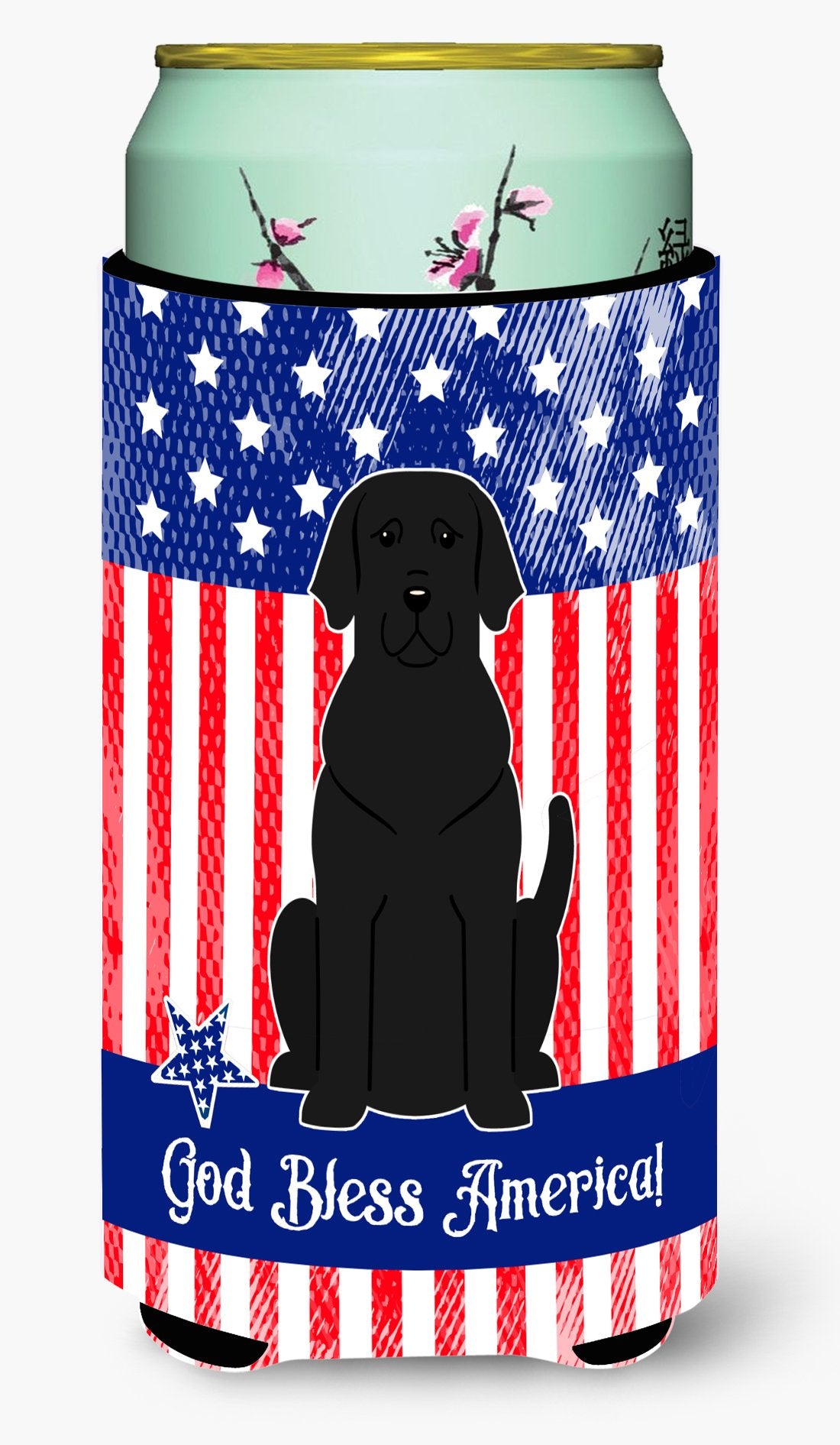 Patriotic USA Black Labrador Tall Boy Beverage Insulator Hugger by Caroline&#39;s Treasures