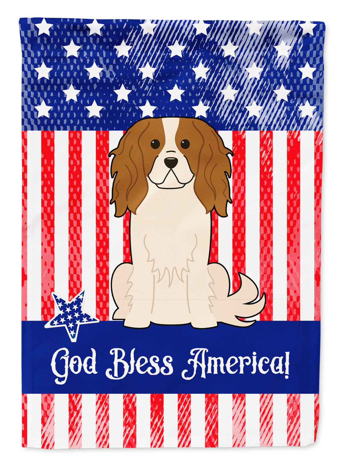 Caroline's Treasures Patriotic USA Cavalier Spaniel Garden Flag - Outdoor Decorative Yard Flag