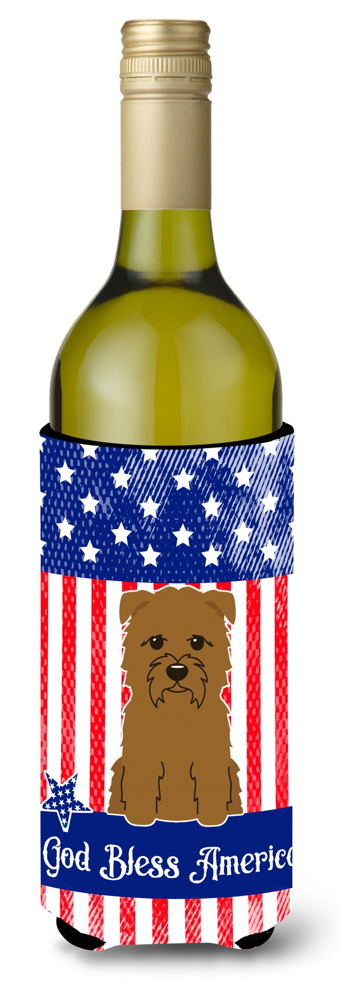 Patriotic USA Glen of Imal Tan Wine Bottle Beverge Insulator Hugger BB3055LITERK by Caroline&#39;s Treasures