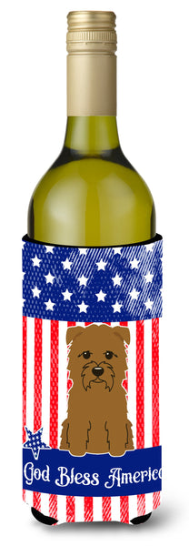 Patriotic USA Glen of Imal Tan Wine Bottle Beverge Insulator Hugger BB3055LITERK by Caroline's Treasures