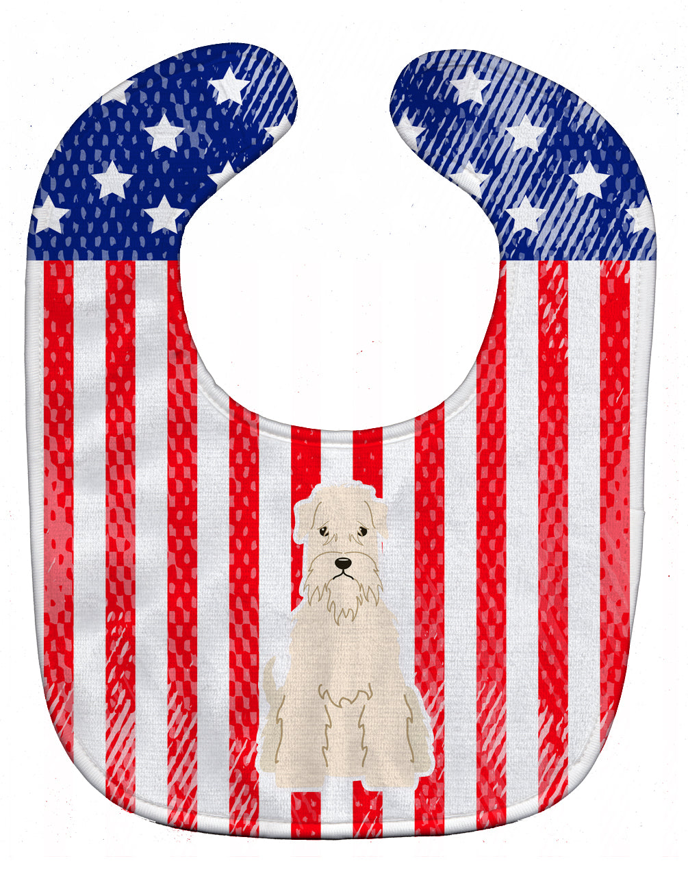 Patriotic USA Soft Coated Wheaten Terrier Baby Bib BB3056BIB - the-store.com