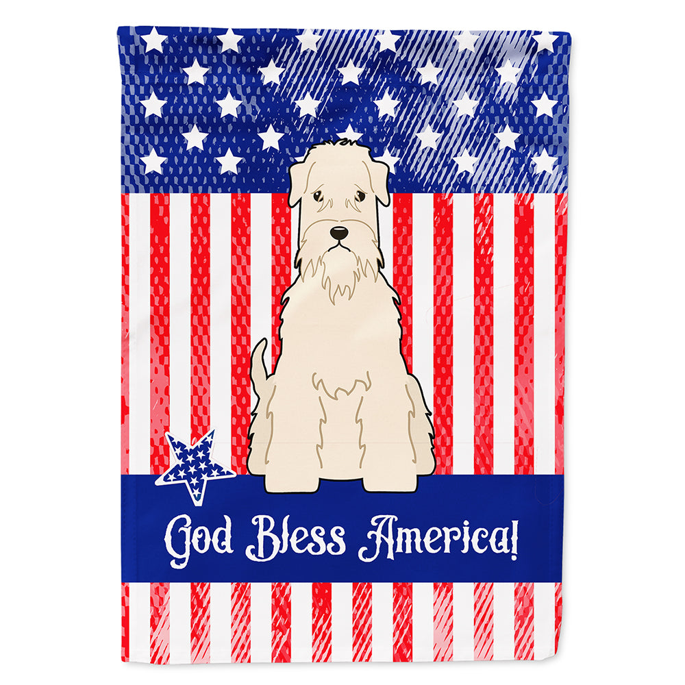 Patriotic USA Soft Coated Wheaten Terrier Flag Canvas House Size BB3056CHF
