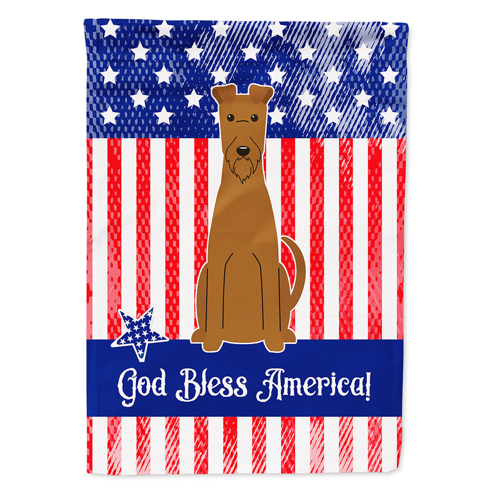 Patriotic USA Irish Terrier Flag Canvas House Size BB3057CHF