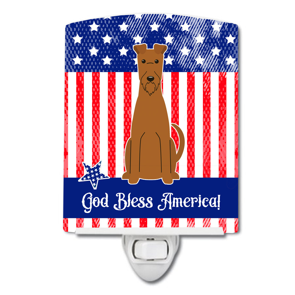 Patriotic USA Irish Terrier Ceramic Night Light BB3057CNL - the-store.com
