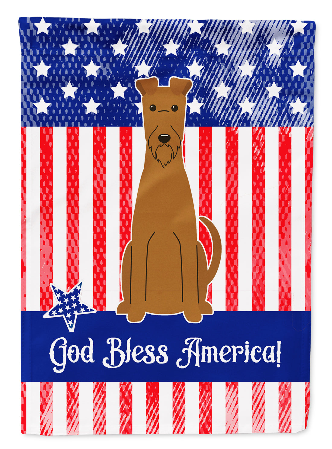 Patriotic USA Irish Terrier Flag Garden Size  the-store.com.