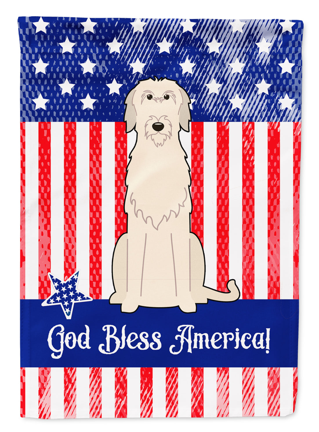 Patriotic USA Irish Wolfhound Flag Garden Size