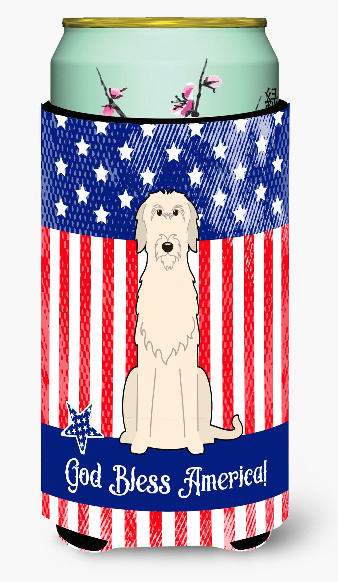 Patriotic USA Irish Wolfhound Tall Boy Beverage Insulator Hugger by Caroline&#39;s Treasures