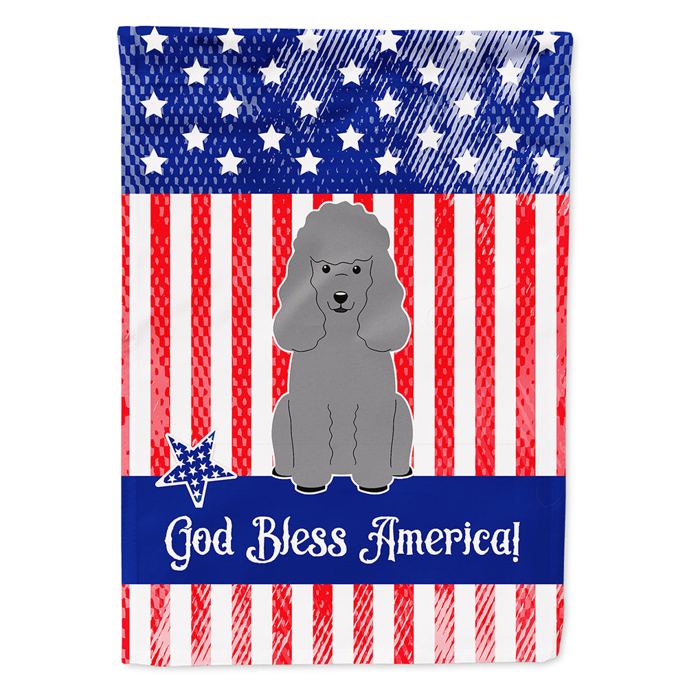 Patriotic USA Poodle Silver Flag Canvas House Size BB3063CHF