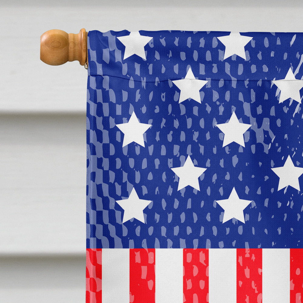 Patriotic USA Poodle Tan Flag Canvas House Size BB3064CHF