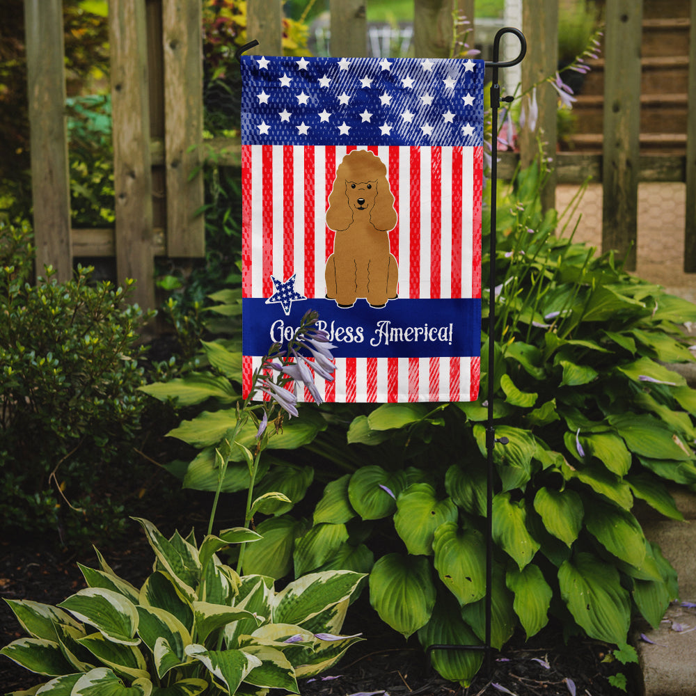 Patriotic USA Poodle Tan Flag Garden Size BB3064GF  the-store.com.
