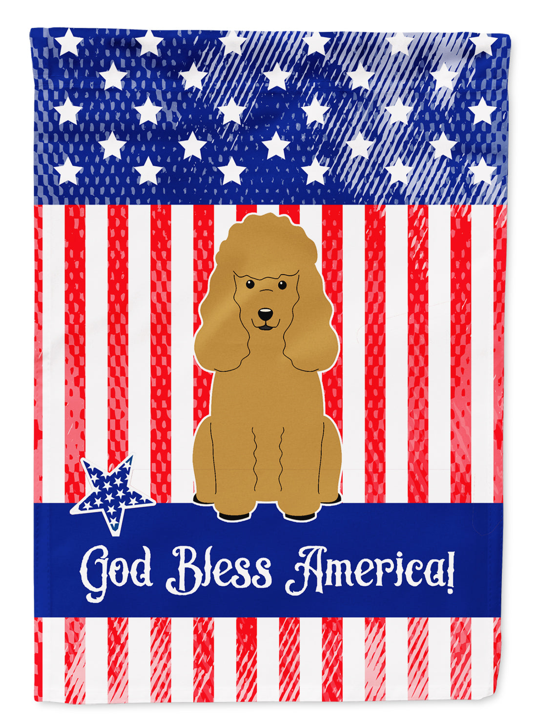 Patriotic USA Poodle Tan Flag Garden Size BB3064GF