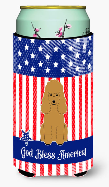 Patriotic USA Poodle Tan Tall Boy Beverage Insulator Hugger by Caroline's Treasures