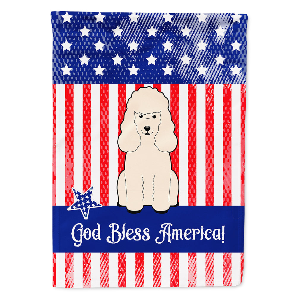 Patriotic USA Poodle White Flag Canvas House Size BB3065CHF