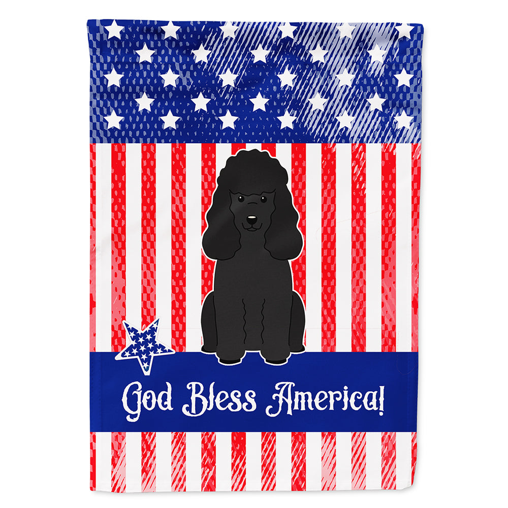 Patriotic USA Poodle Black Flag Canvas House Size BB3066CHF