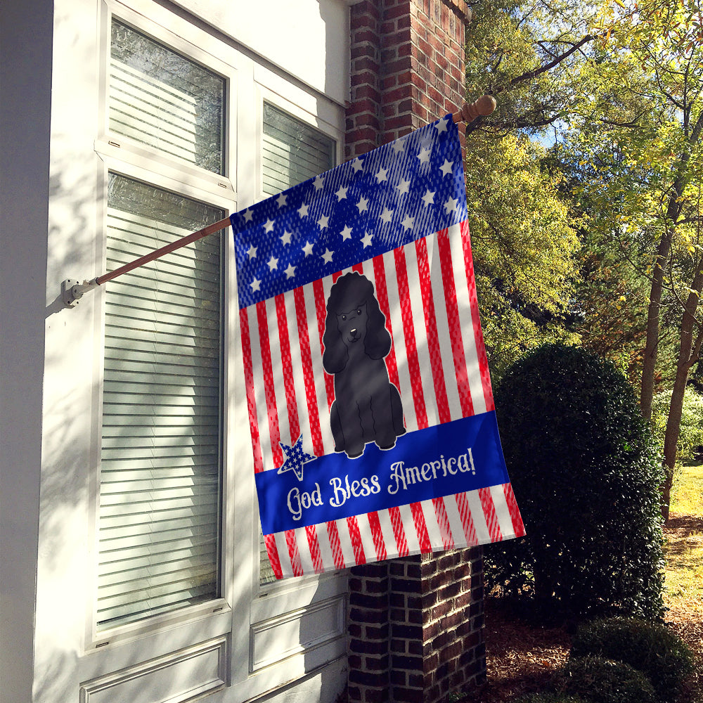 Patriotic USA Poodle Black Flag Canvas House Size BB3066CHF