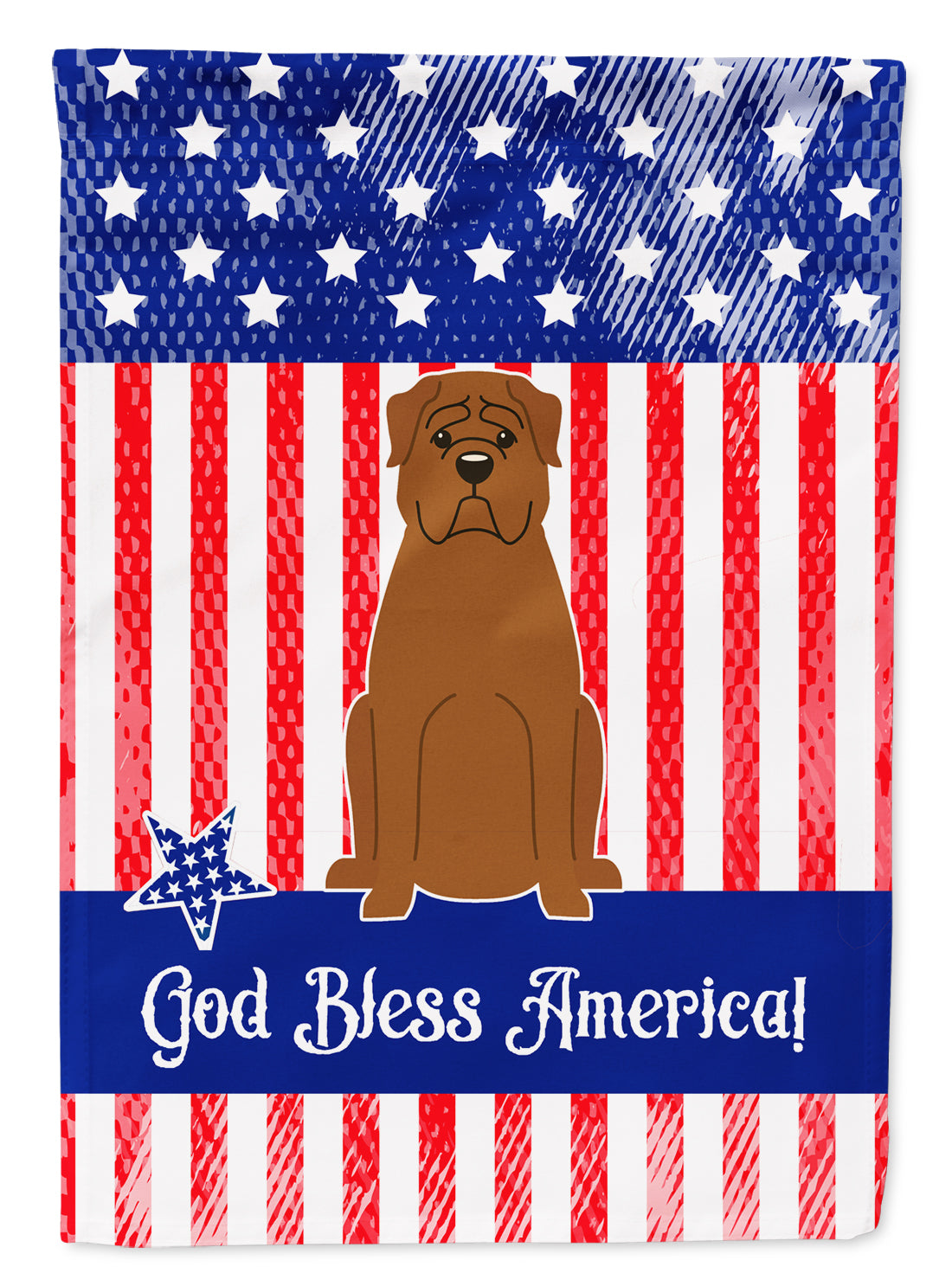 Patriotic USA Dogue de Bourdeaux Flag Garden Size