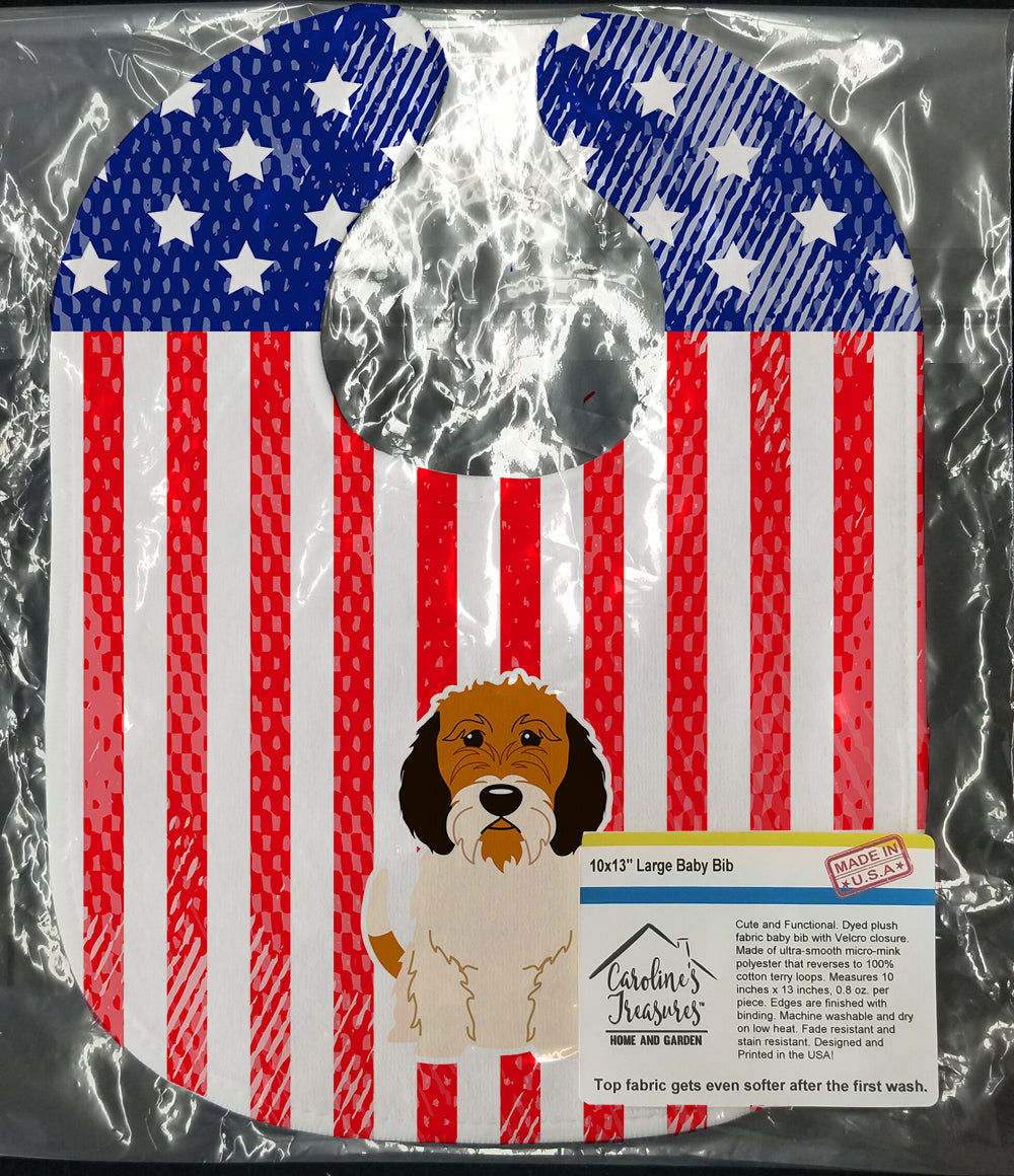 Patriotic USA Petit Basset Griffon Veenden Baby Bib BB3074BIB - the-store.com