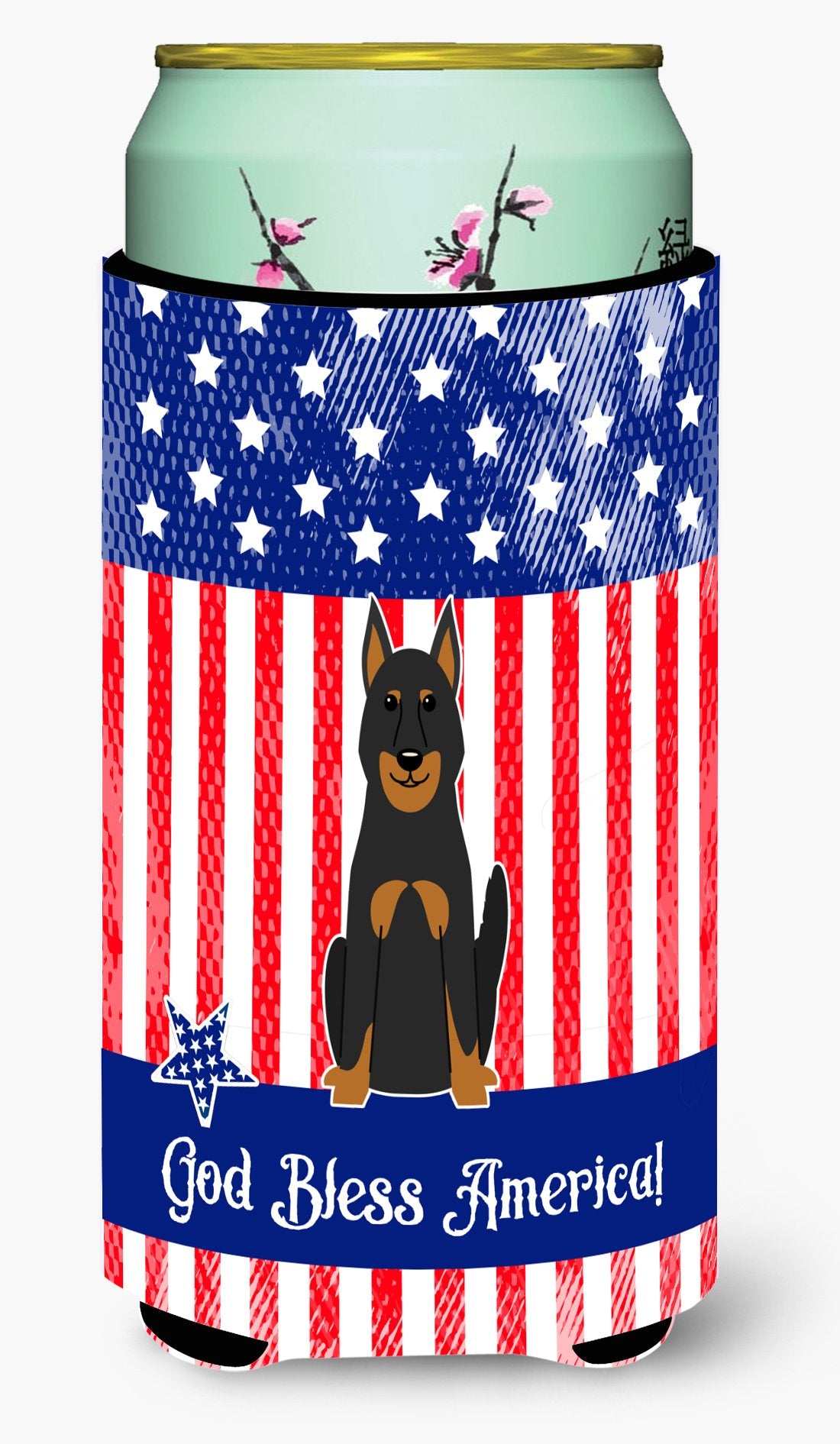 Patriotic USA Beauce Shepherd Dog Tall Boy Beverage Insulator Hugger BB3075TBC by Caroline's Treasures
