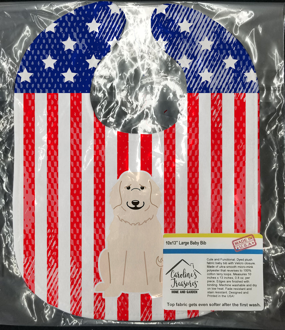 Patriotic USA Great Pyrenese Baby Bib BB3078BIB - the-store.com