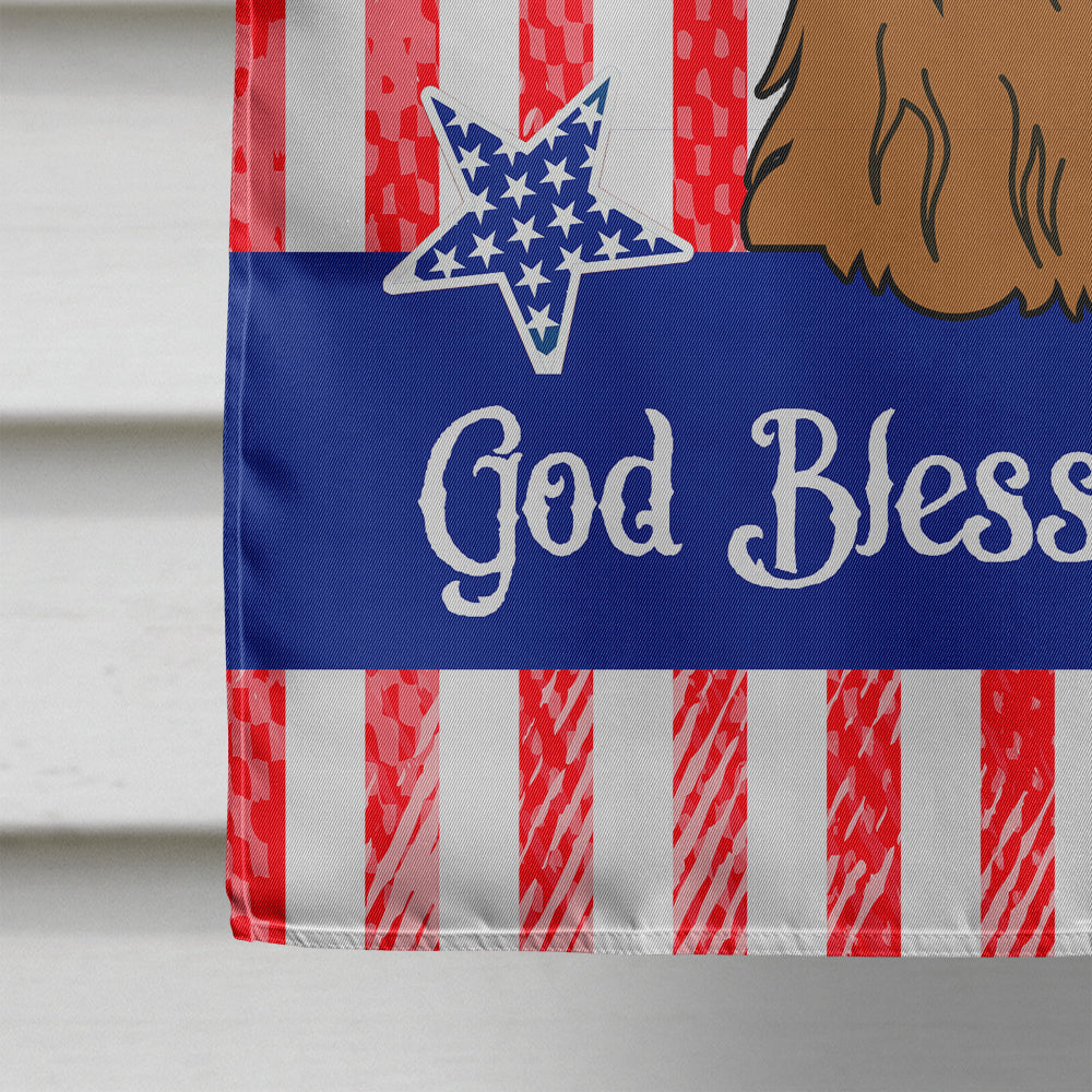 Patriotic USA Shih Tzu Silver Chocolate Flag Canvas House Size