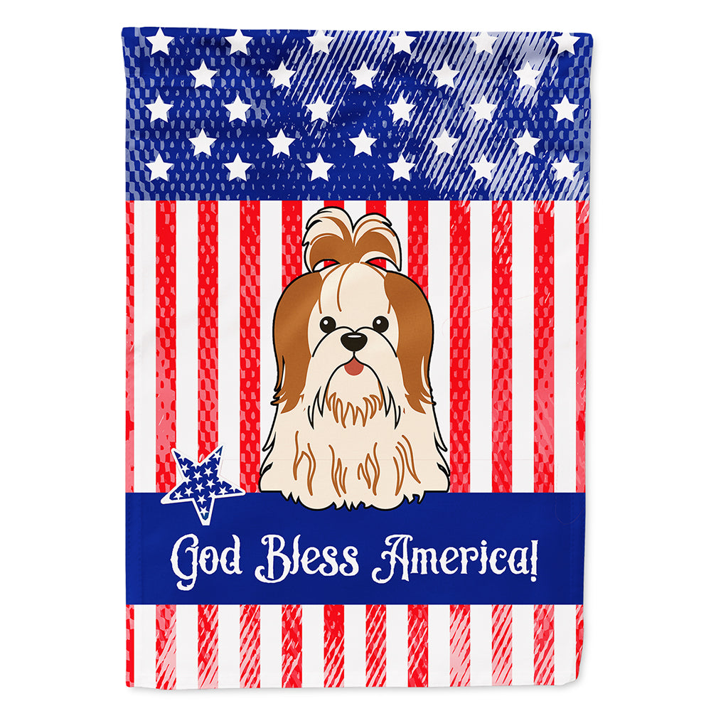 Patriotic USA Shih Tzu Red White Flag Canvas House Size BB3082CHF  the-store.com.
