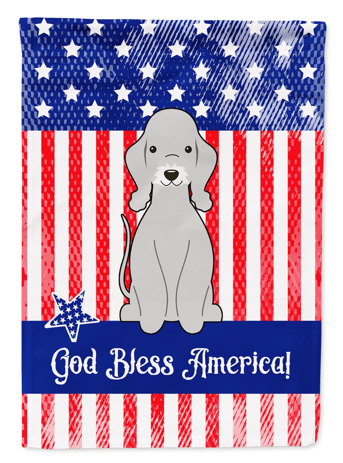 Patriotic USA Bedlington Terrier Blue Flag Garden Size BB3085GF