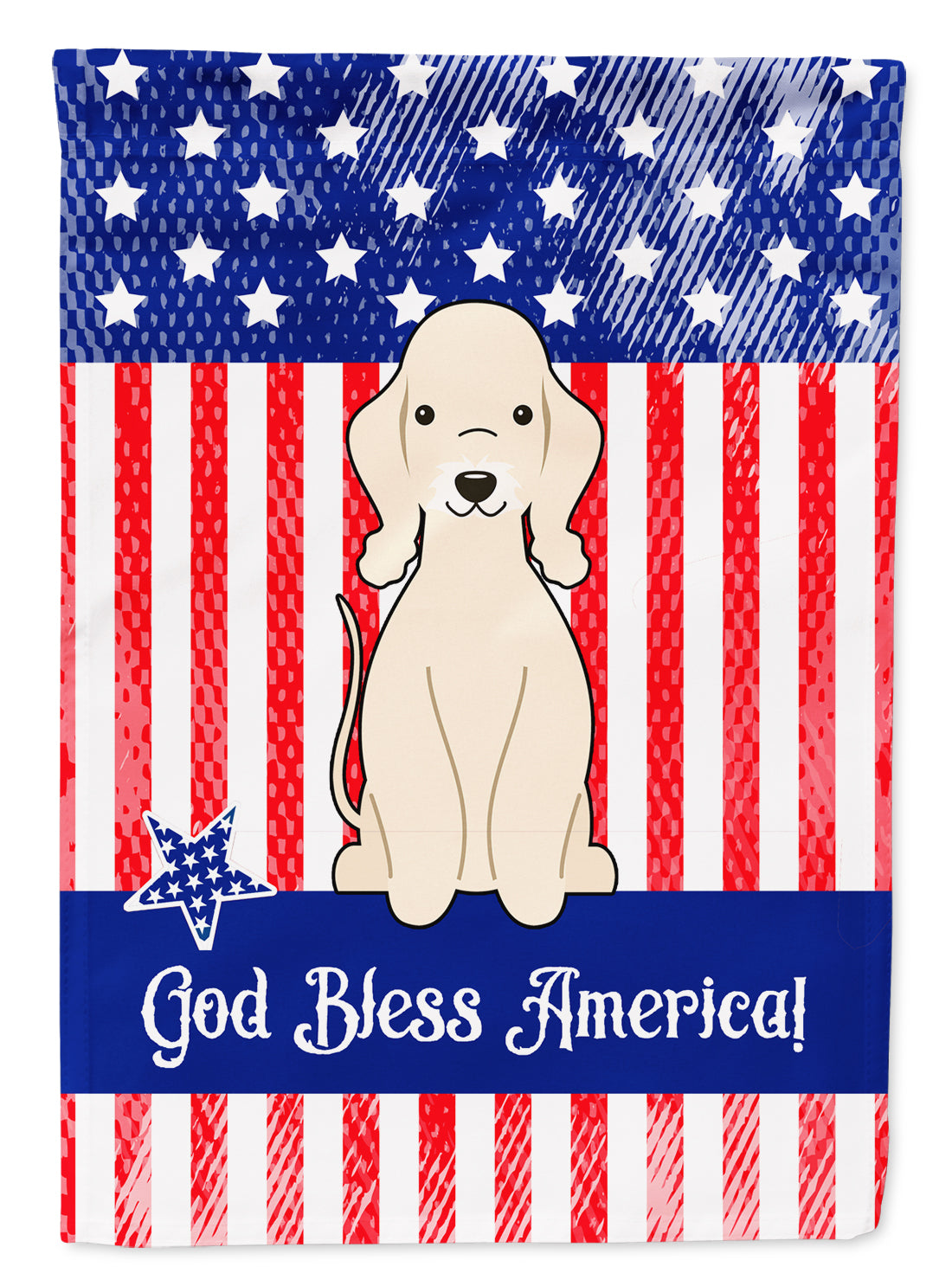 Patriotic USA Bedlington Terrier Sandy Flag Garden Size  the-store.com.
