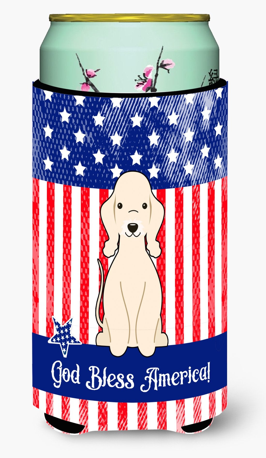 Patriotic USA Bedlington Terrier Sandy Tall Boy Beverage Insulator Hugger by Caroline&#39;s Treasures