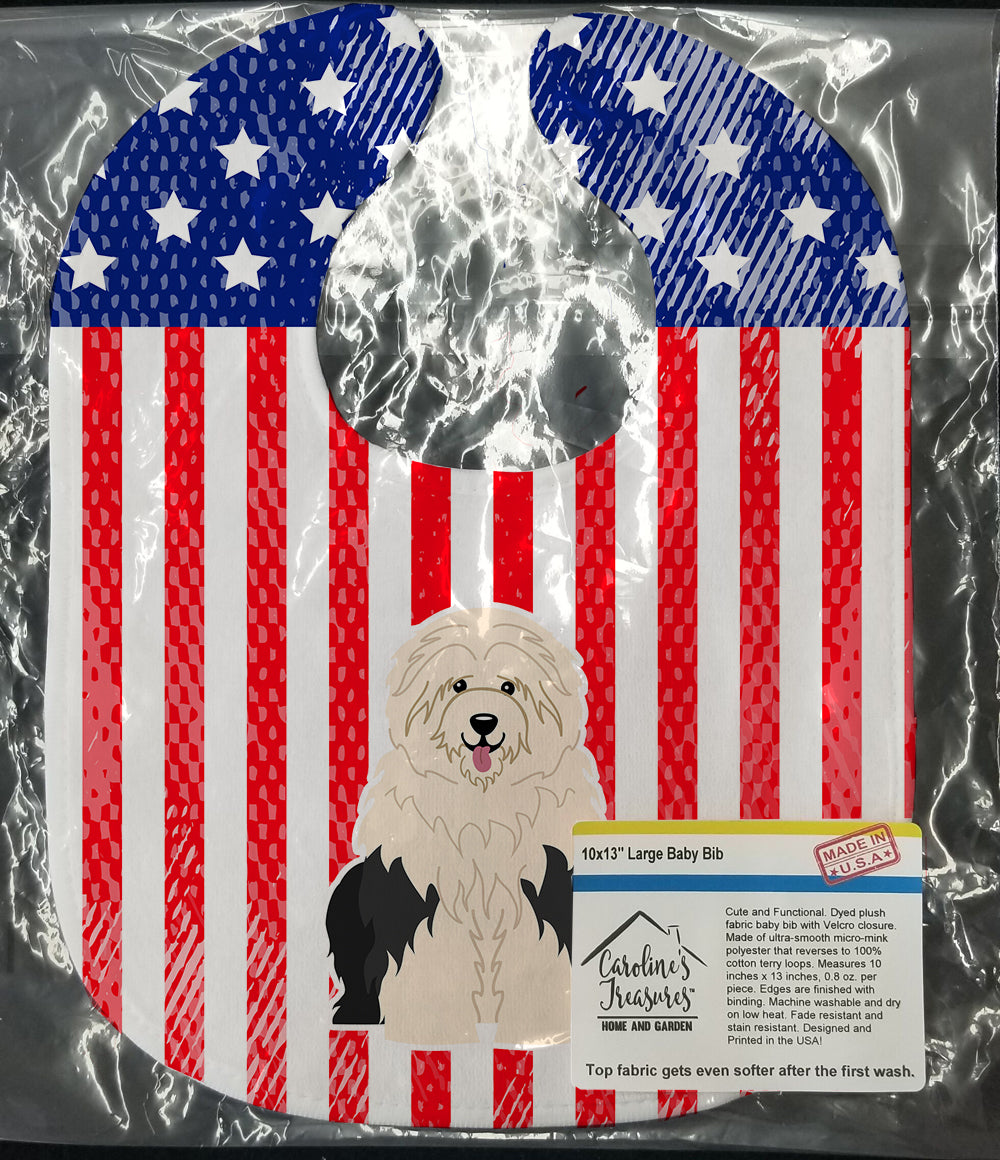 Patriotic USA Old English Sheepdog Baby Bib BB3091BIB - the-store.com