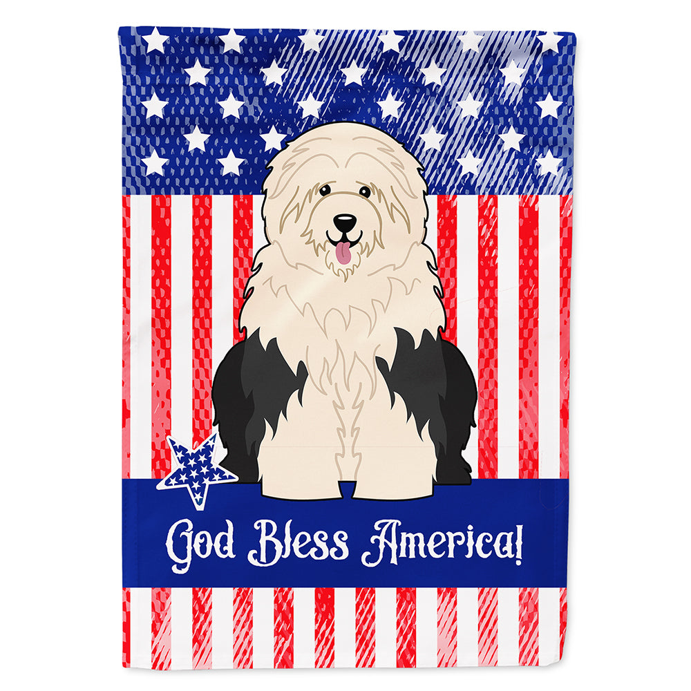 Patriotic USA Old English Sheepdog Flag Canvas House Size BB3091CHF