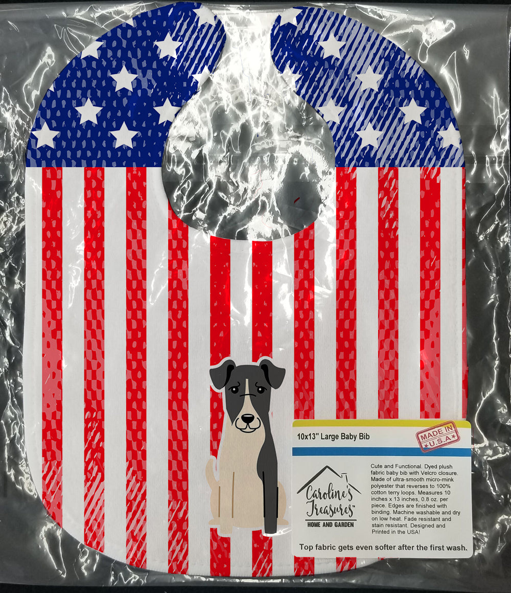 Patriotic USA Smooth Fox Terrier Baby Bib BB3093BIB - the-store.com