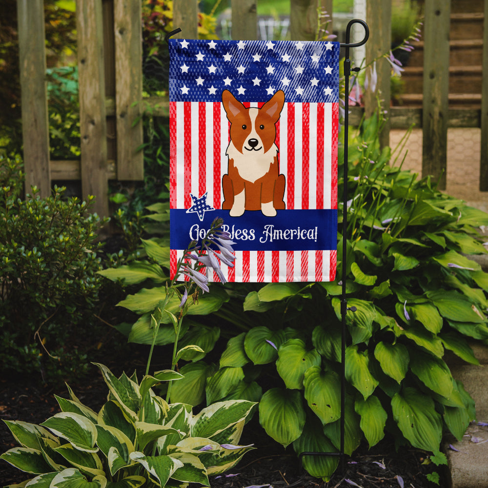 Patriotic USA Corgi Flag Garden Size
